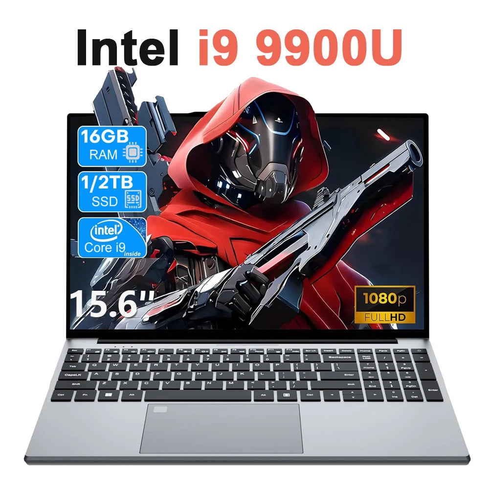 New Intel i9-10980HK/9900U Laptop Computer PC Windows 11 Backlit Keyboad Notebook 16GB RAM 1TB SSD 15.6" Office Study Computers