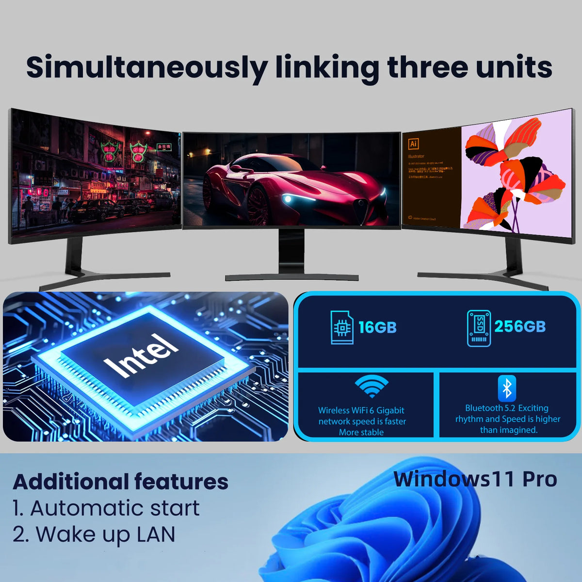 2026 New game Mini PC Intel i9 8950HK i3-6100 Computer Windows 11 16GB 1/2TB 4K Gaming Computer WiFi6 Portable Mini Desktop PC