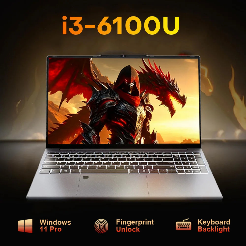 New Ultra Slim Laptop 15.6" 16GB RAM 2TB SSD Intel I9 10980HK/9900 Gaming PC 1920*1080 IPS Windows 11 Office Study Computer PC