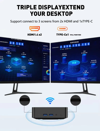 2026 New game Mini PC Intel i9 8950HK i3-6100 Computer Windows 11 16GB 1/2TB 4K Gaming Computer WiFi6 Portable Mini Desktop PC