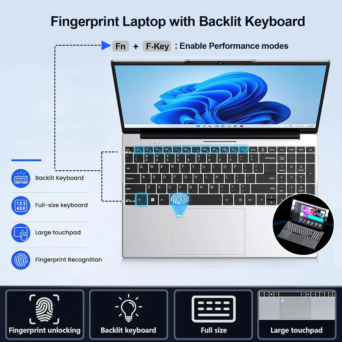 15.6“ Ultra Slim Laptop Intel I9 10980HK/9900 16GB RAM 2TB SSD Gaming PC 4K HD Windows 11 Pro Business Office Study Computer PC