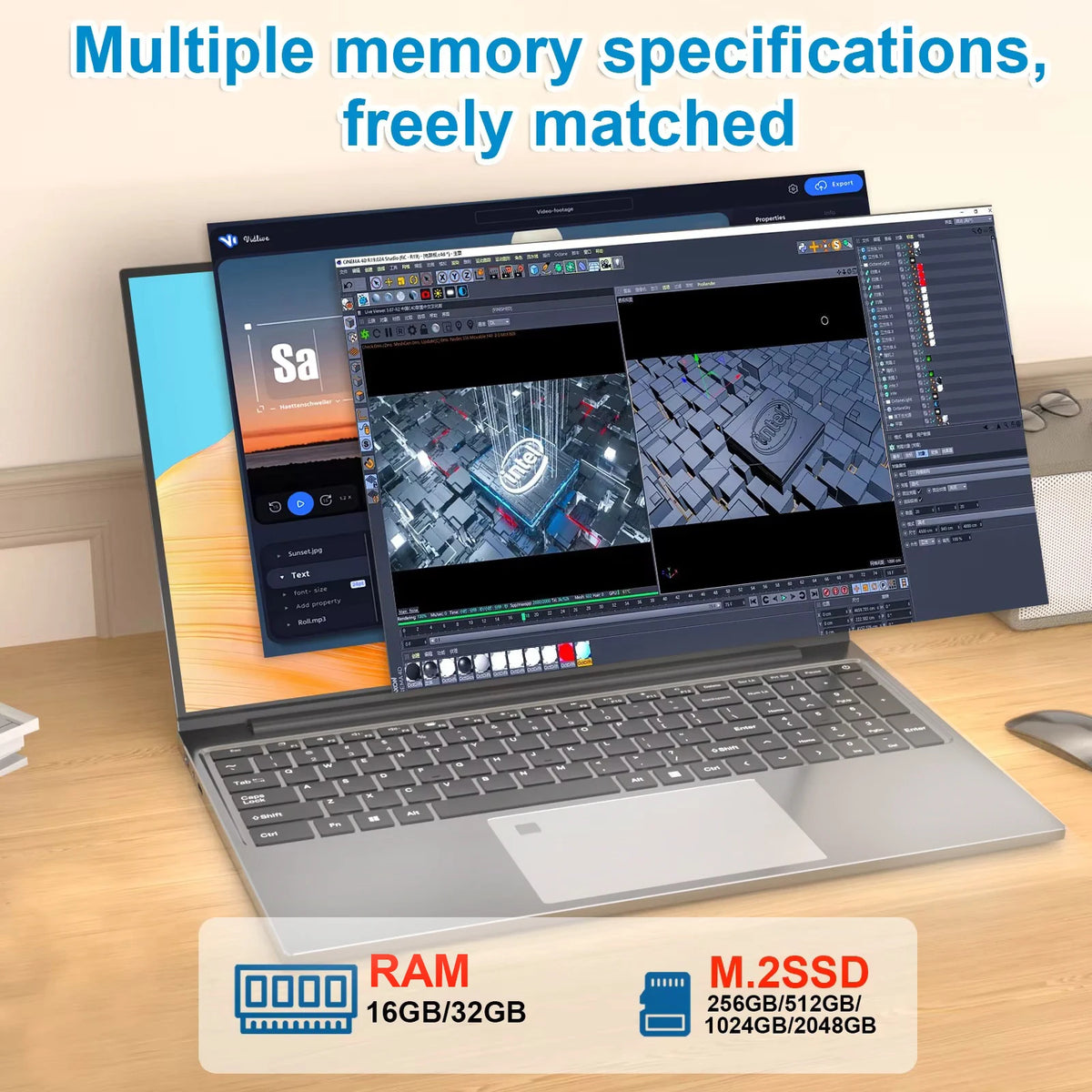15.6" Slim Laptop Computer Intel Core I9 10980HK/9900 PC Gamer 16GB RAM 1TB SSD Windows 11 Backlit 180° Open Office Notebook PC
