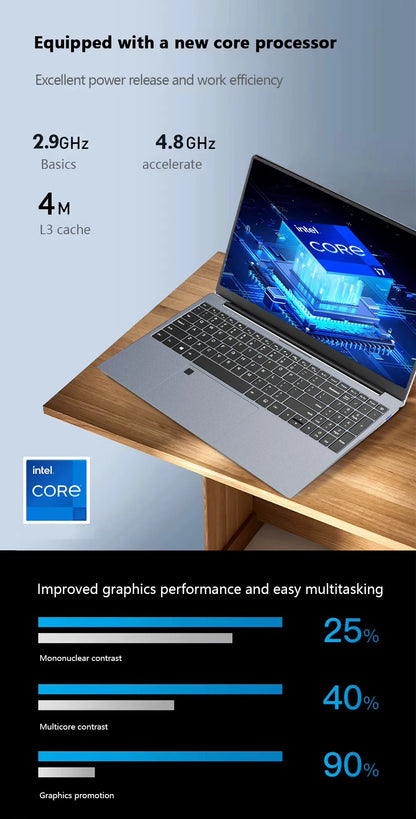 Windows 11 Intel I9-10980HK I3-6100U 15.6 inch Portable Laptop Fingerprint Unlock Notebook 16GB 1TB 2TB Gaming Laptops Computer