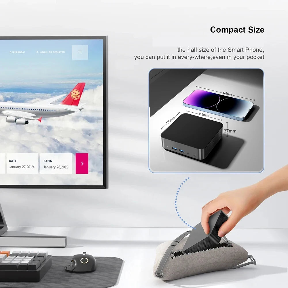 New Portable i9 Mini PC Computer Windows 11 Intel Core i9 8950HK 16GB 1TB Gaming Computer Dual-Band WiFi 6-Core Mini Desktop PC