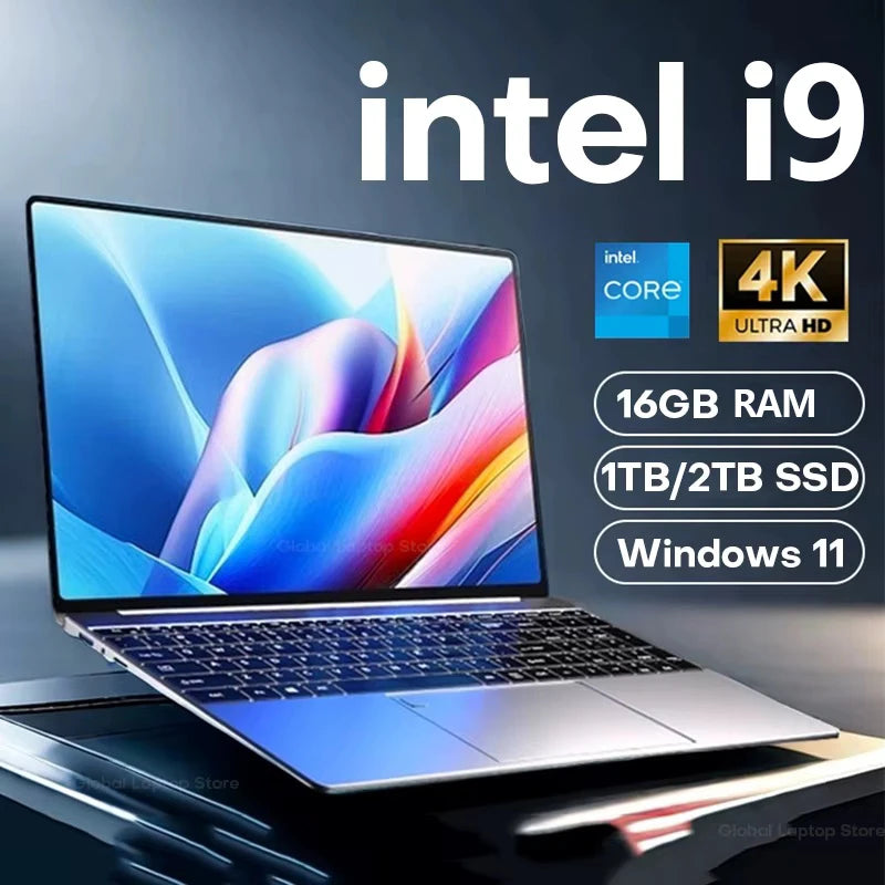 2026 15.6' Windows 11 Pro Laptop Computer Intel Core I9 10980HK 16GB 1TB Laptops Office Computer Fingerprint Unlock Notebook PC