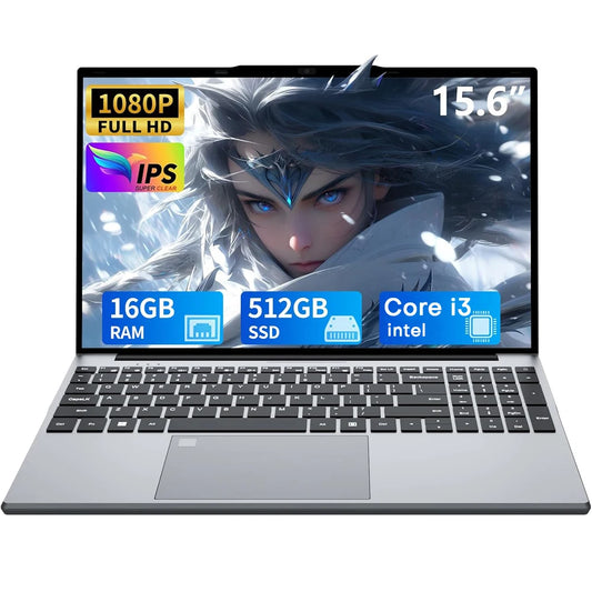 15.6" Gaming Laptop Intel I3 6006/6100/7100 Office Notebook PC IPS Fingerprint 16GB RAM 1TB SSD Windows 11 Pro Laptop PC Gamer