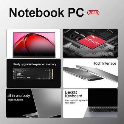 15.6" Protable Laptop Windows 11 Intel I9 10980HK/9900 Notebook PC Gamer 16GB RAM 2TB SSD Backlit 180° Open Office Computer PC