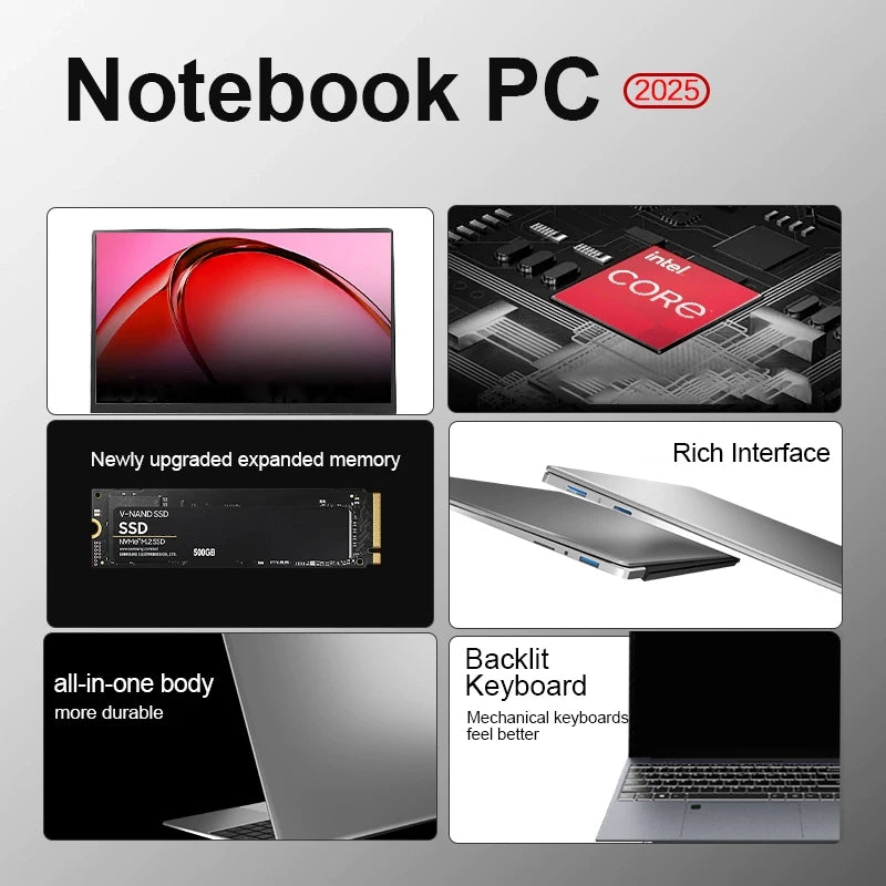 New Ultra Slim Laptop 15.6" 16GB RAM 2TB SSD Intel I9 10980HK/9900 Gaming PC 1920*1080 IPS Windows 11 Office Study Computer PC