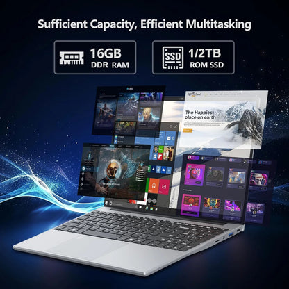 New 15.6 " Laptop Intel Core I9 10980HK/9900 16GB RAM 2TB SSD Ultra Slim Gaming Laptop 4K HD Windows 11 Office Study Notebook