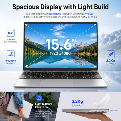 15.6“ Ultra Slim Laptop Intel I9 10980HK/9900 16GB RAM 2TB SSD Gaming PC 4K HD Windows 11 Pro Business Office Study Computer PC