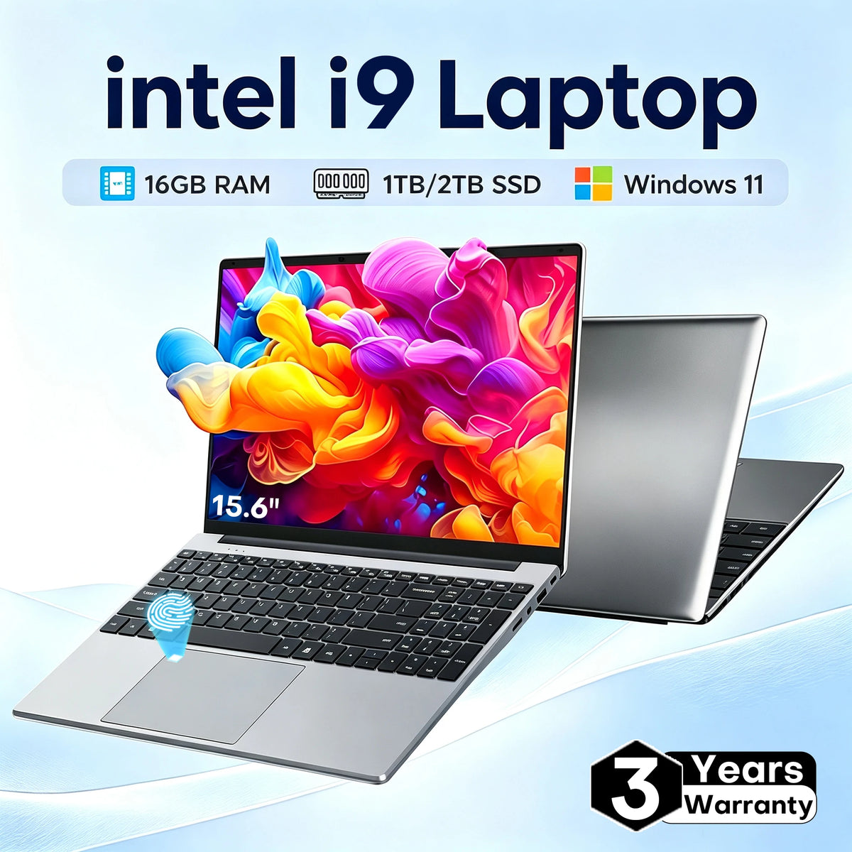 15.6" Protable Laptop Windows 11 Intel I9 10980HK/9900 Notebook PC Gamer 16GB RAM 2TB SSD Backlit 180° Open Office Computer PC