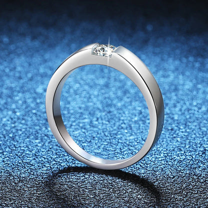 NeeTim 4mm D Color Moissanite Ring for Couple Women Men 925 Sterling Silver Lab Diamond Engagement Wedding Rings Jewelry Bands