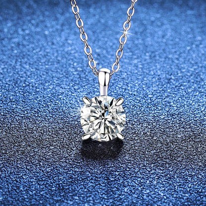NeeTim 2ct 3ct Moissanite Necklace for Women Sterling Silver 925 with Yellow Rose White Gold Plated Lab Diamond Pendant Necklace