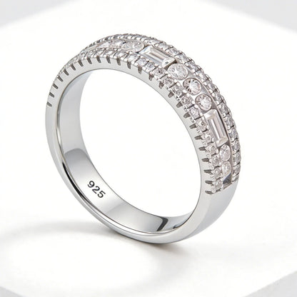 Newshe GRA Certified Moissanite Wedding Bands 925 Sterling Silver 14K Yellow Gold Plated Promise Engagement Rings