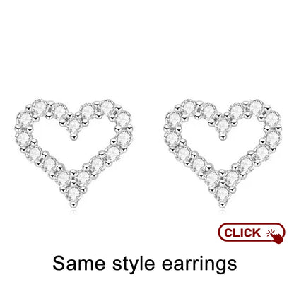 NeeTim D Color Moissanite Necklace Heart Pendant 925 Sterling Silver White Gold Plated Chain Fine Neck Chain for Women Wholesale