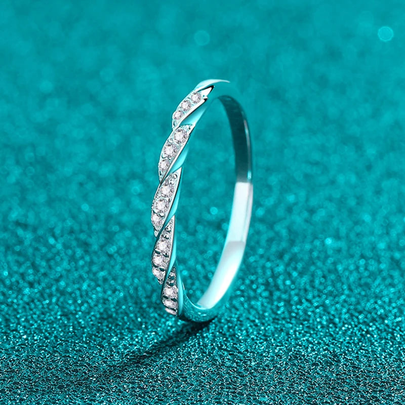 NeeTim All Moissanite Lab Diamond Ring for Women 925 Sterling Silver Rings with Gold Plated Wedding Bridal Proposal Promise Band