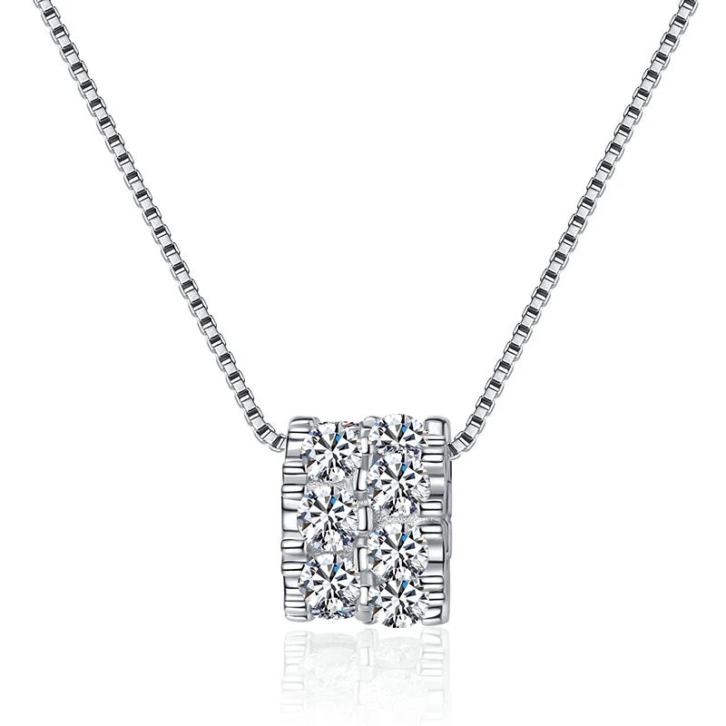 NeeTim Full Moissanite Diamond Necklace For Woman Pendant 925 Sterling Silver Necklace For Women Chain Party Bridal Fine Jewelry