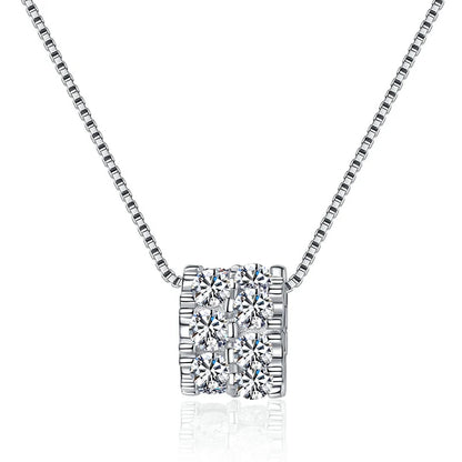 NeeTim Full Moissanite Diamond Necklace For Woman Pendant 925 Sterling Silver Necklace For Women Chain Party Bridal Fine Jewelry