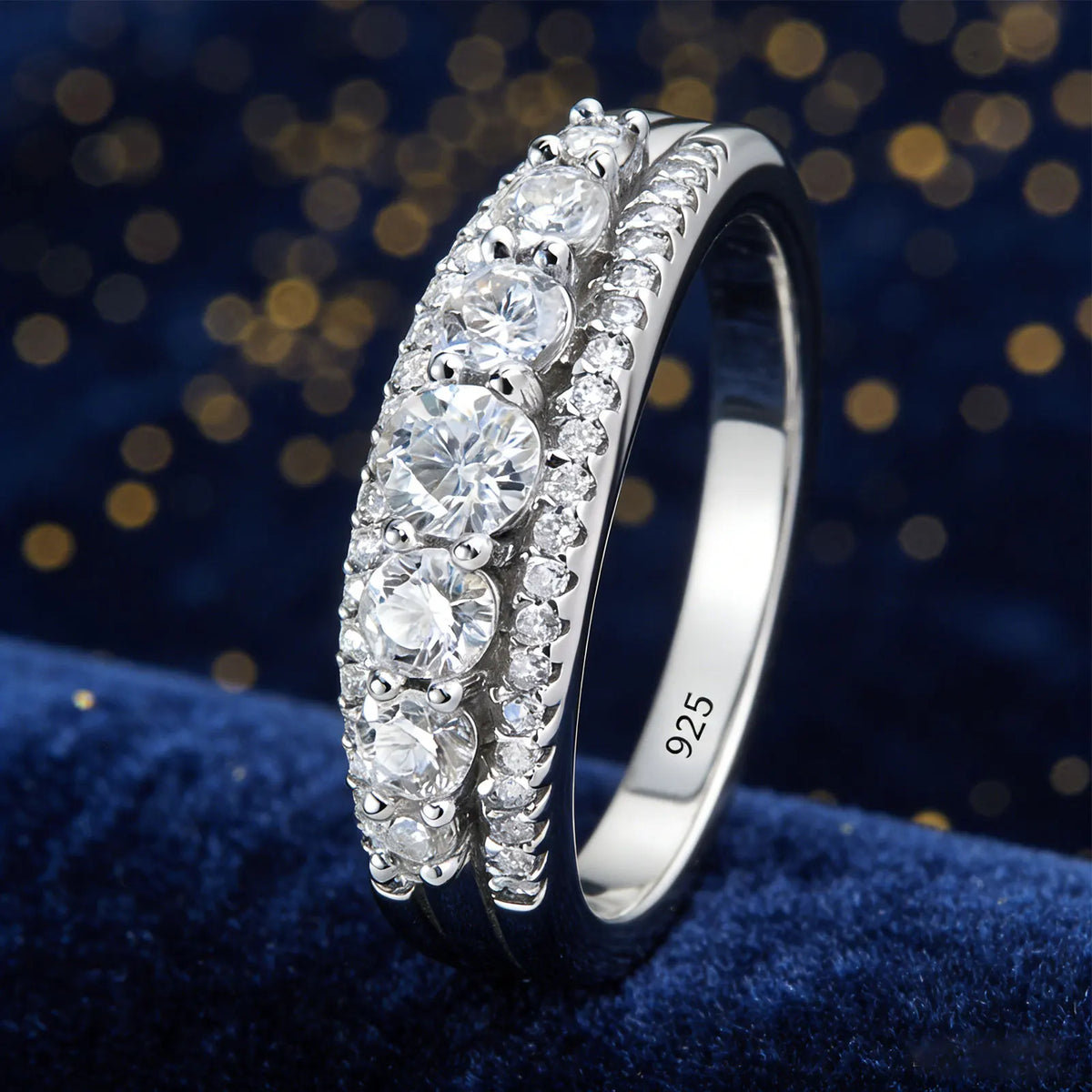 Newshe Luxury Moissanite Wedding Rings for Women Original 925 Sterling Silver Eternity Band Engagement Ring Fine Jewelry