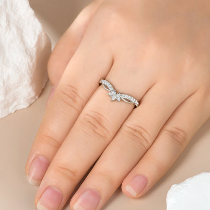 Newshe 925 Silver Moissanite Wedding Band for Women Crown Stacking Eternity Rings D Color VVS1 Jewelry Gift