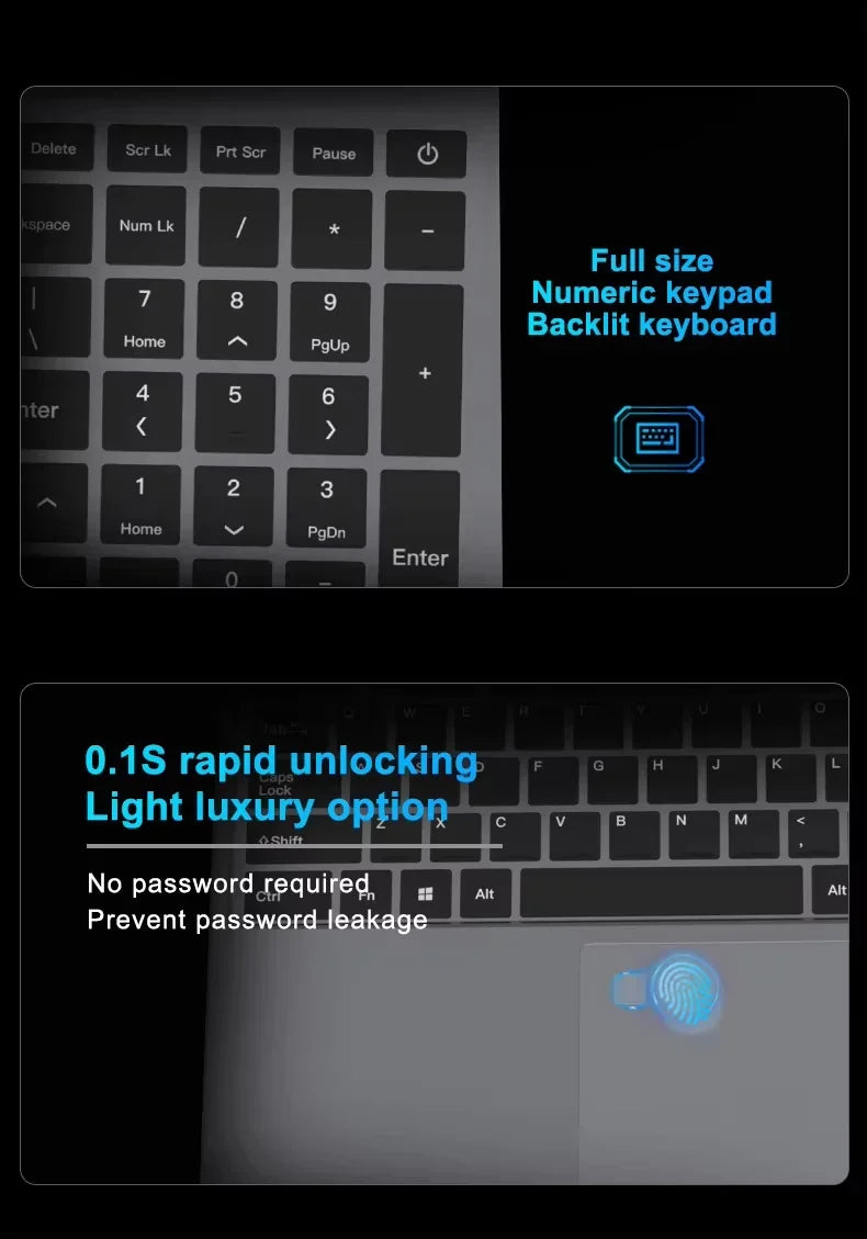 Windows 11 Gaming Computer Intel Core I9-10980HK Office Study Laptop 15.6 Inch 16GB RAM 1TB SSD Fingerprint Unlock Notebook