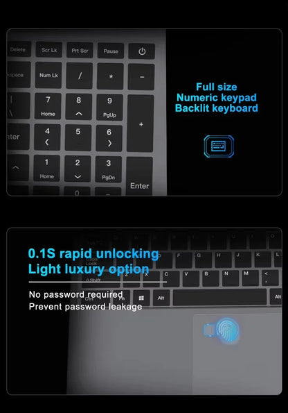 Windows 11 Gaming Computer Intel Core I9-10980HK Office Study Laptop 15.6 Inch 16GB RAM 1TB SSD Fingerprint Unlock Notebook