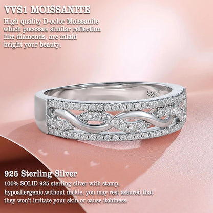 Newshe Luxury Moissanite Wedding Rings for Women Original 925 Sterling Silver Eternity Band Brilliant Engagement Ring Jewelry