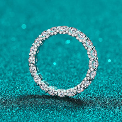 NeeTim 3mm Moissanite Ring Sterling Silver 925 with Gold Plated Wedding Engagement Eternity Band Patry Luxury Jewelry for Women