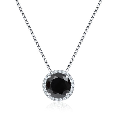NeeTim 0.5ct 1ct Pink Blue Black Colorful Moissanite Necklaces for Women 925 Sterling Silver Box Chian Pendant Woman's Necklace