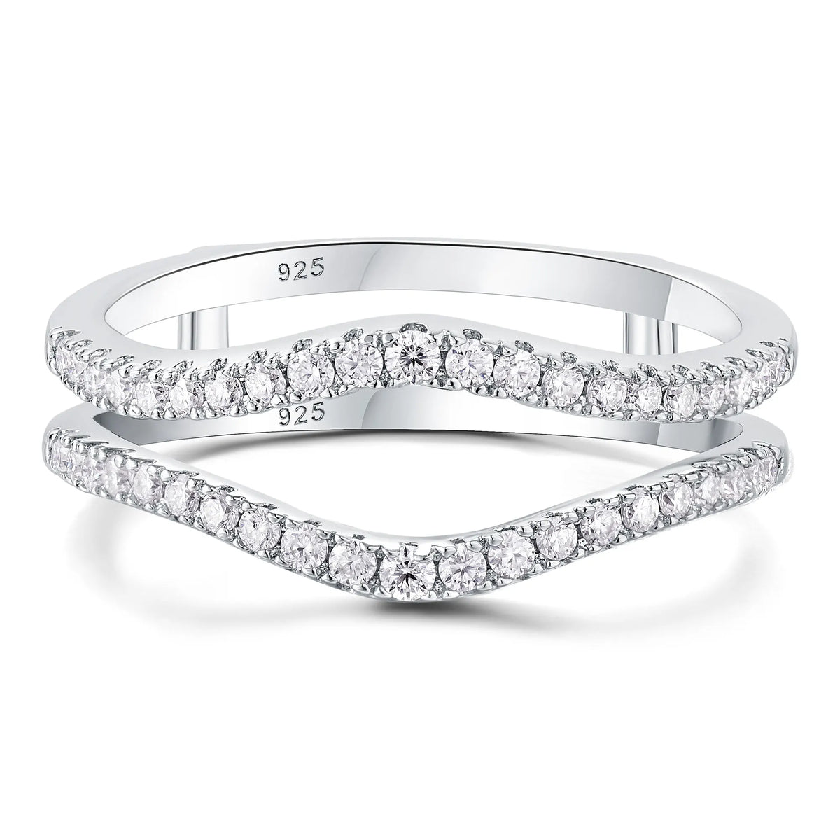 Newshe Full Moissanite 925 Sterling Silver Enhancers Wedding Band for Women Engagement Ring Size 5-12