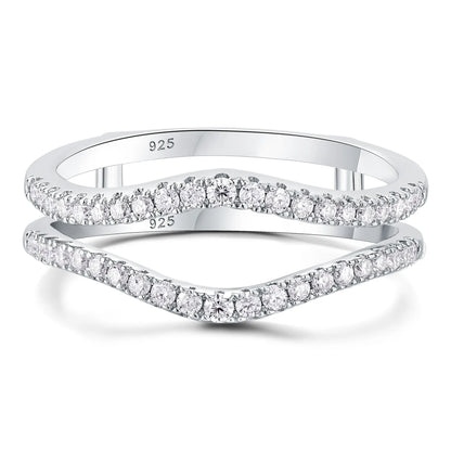 Newshe Full Moissanite 925 Sterling Silver Enhancers Wedding Band for Women Engagement Ring Size 5-12