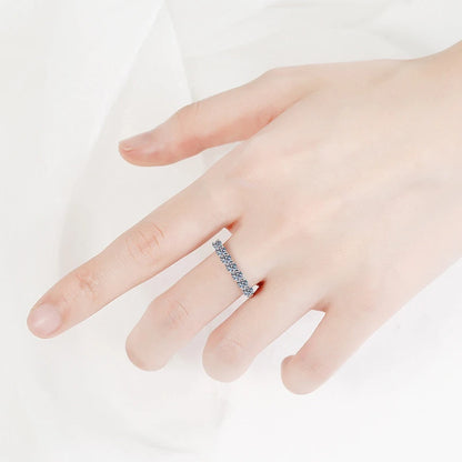 NeeTim 3mm Moissanite Ring for Women S925 Sterling Silver Rings with White Gold Plated Diamond Wedding Bridal Band Fine Jewelry