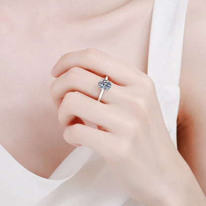 NeeTim 7x9mm 2ct Moissanite Ring S925 Sterling Silver Oval Cut Lab Diamond Wedding Rings for Women Engagement Promise Band Gift