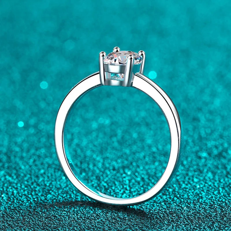 NeeTim 1ct Oval Cut Moissanite Ring for Women Engagement Wedding Lab Diamond s925 Sterling Silver with Gold Plated Rings Jewelry