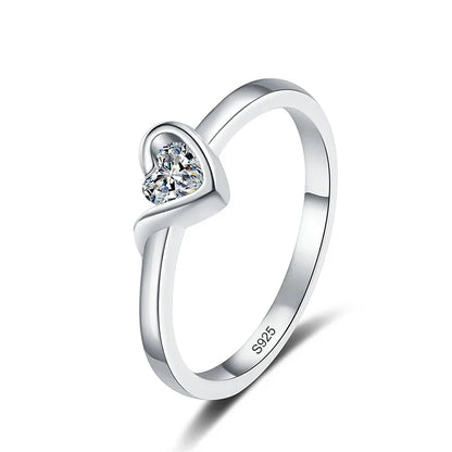 NeeTim Heart Cut Moissanite Eternity Ring 925 Sterling Silver with Champagne White Gold Plated Band Lab Diamond Rings For Women