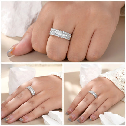 Newshe D Color GRA Certified Moissanite Rings for Women Solid 925 Sterling Silver Yellow Gold Color Wedding Engagement Ring