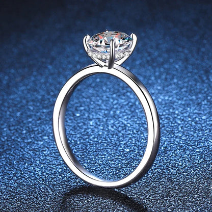 NeeTim 7x9mm 2ct Moissanite Ring S925 Sterling Silver Oval Cut Lab Diamond Wedding Rings for Women Engagement Promise Band Gift