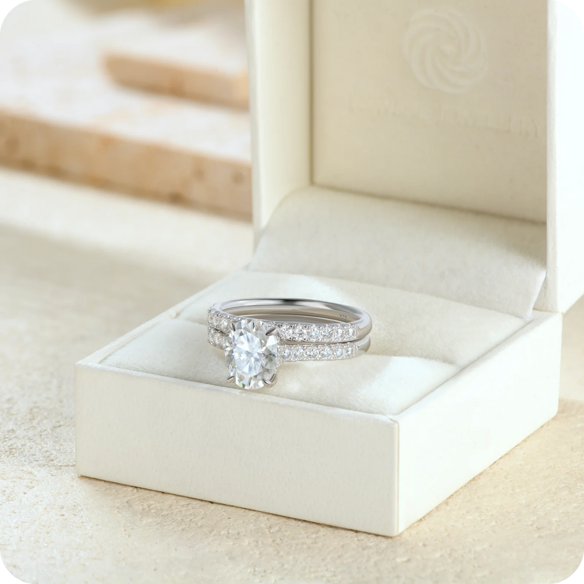 Newshe Moissanite Bridal Rings Set for Women D color VVS1 Radian Oval Cut Engagement Ring 925 Sterling Sliver Luxury Jewelry