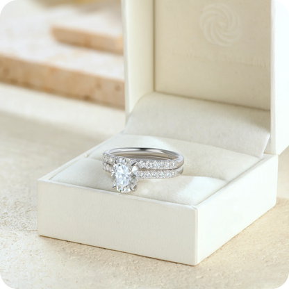 Newshe Moissanite Bridal Rings Set for Women D color VVS1 Radian Oval Cut Engagement Ring 925 Sterling Sliver Luxury Jewelry