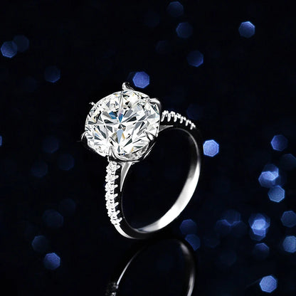 NeeTim 5CT Sparkling D Color Moissanite Lab Diamond Wedding Rings For Women S925 Sterling Silver Luxury Jewelry Engagement Ring