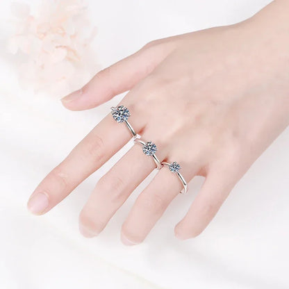 NeeTim 2ct Moissanite Engagement Ring for Women S925 Sterling Silver with Gold Plated Lab Diamond Promise Wedding Band Jewelry