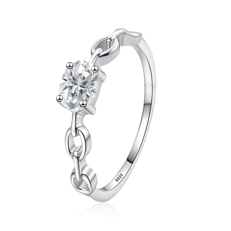 NeeTim 0.5ct D Oval Cut Moissanite Ring for Women 925 Sterling Silver Lab Diamond Engagement Wedding Rings Jewelry Bands