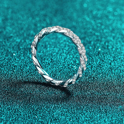 NeeTim Full D Color Moissanite Wedding Band Ring 925 Sterling Silver Sparkling Eternity Band Engagement Bride Rings For Women