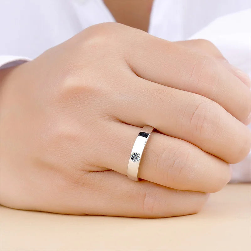 NeeTim 4mm Moissanite Ring for Men 925 Sterling Silver Gemstone Lab Diamond Gold Plated Rings Wedding Engagement Band Jewelry