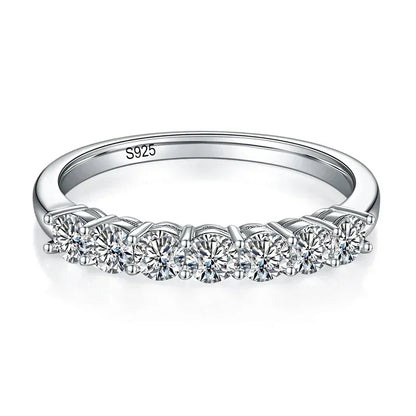 NeeTim 3mm Moissanite Ring for Women S925 Sterling Silver Rings with White Gold Plated Diamond Wedding Bridal Band Fine Jewelry