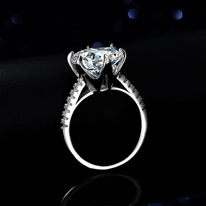 NeeTim 5CT Sparkling D Color Moissanite Lab Diamond Wedding Rings For Women S925 Sterling Silver Luxury Jewelry Engagement Ring