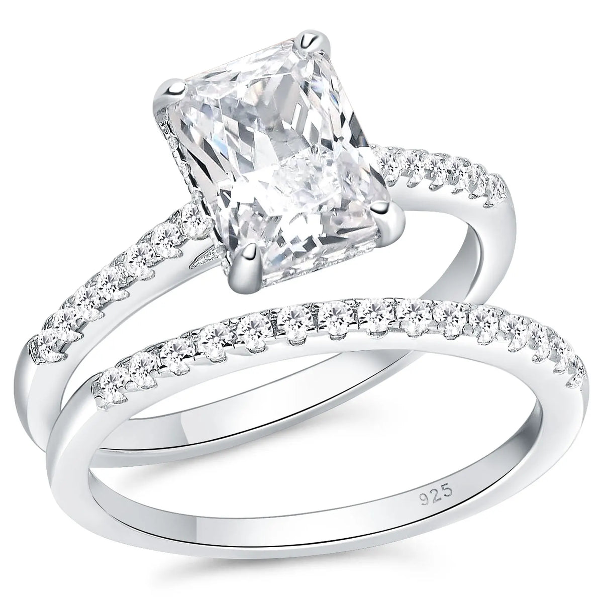 Newshe Moissanite Bridal Rings Set for Women D color VVS1 Radian Oval Cut Engagement Ring 925 Sterling Sliver Luxury Jewelry