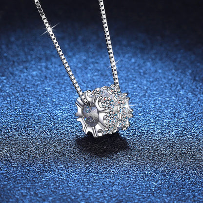 NeeTim Full Moissanite Diamond Necklace For Woman Pendant 925 Sterling Silver Necklace For Women Chain Party Bridal Fine Jewelry