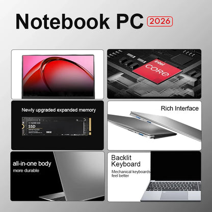 2026 Gaming Laptop Intel i9-10980HK/9900U Windows 11 Pro Office Study Computers 16GB RAM 1TB SSD Backlit Keyboad 15.6" Notebook
