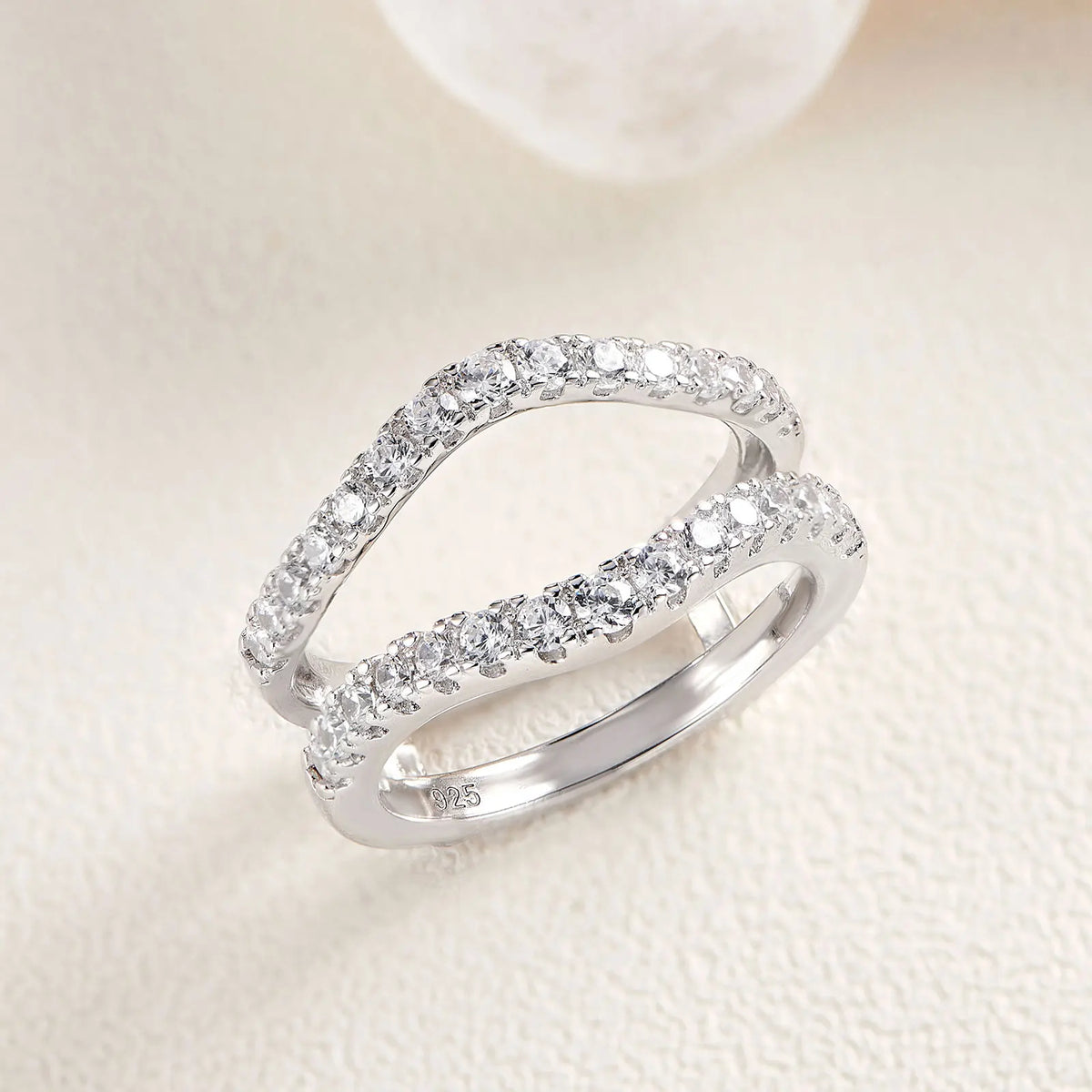 Newshe 925 Sterling Silver Moissanite Rings for Women Engagement Wedding Band Simulated Diamond Jewelry Luxury Enhancer Ring